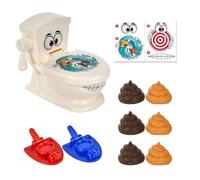Lanceur De Caca - D'alarme De Caca | Ĵeu De Crottes De Toilettes Pour | À Partir De 3 Ans, Ĵeu De Société Familial Interactif Avec 6 Figurines Et 2 Lanceurs, Favorise La Réaction, Matériau