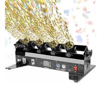 Lanceur de Confetti confettis électrique à 4 coups, portable, professionnel, pour DJ, fête, effet lumineux, club, bar, mariage, Noël, Halloween, carnaval, Pâques