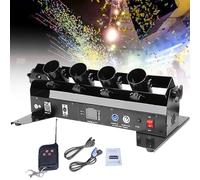 Lanceur de confettis électrique à 4 coups, DMX 512/télécommande, angle réglable, for fête, événement, mariage, scène, concert, événement, distance de pulvérisation: 8 à 10mètres