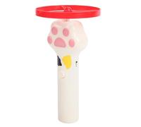 Lanceur de Disque de Jouet Lumineux pour Chat alimenté par Batterie avec 6 Disques Volants pour Blanc Un Bouton de Lancement Éléments Lumineux ABS Jouet à Rapporter pour Chat Ludique
