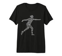 Lanceur de Disque féminin - Typographie de Terrain - Motif athlète T-Shirt Haut de Gamme