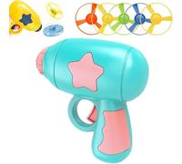 Lanceur de disque volant pour chat, jouet hélicoptère interactif d'entraînement Beyblades avec hélices volantes colorées pour chats et chiens (bleu)