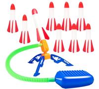 Lanceur de Fusée, Jouet Fusée Air, Fusée Plastique Kit avec 6 roquettes en Mousse,Fusée Jouet,Jouet Lance-Roquettes,Jouet Roquettes,Jouet Exterieur Enfant de 3-12 Ans,Cadeau Anniversaire Garçon Fille