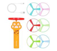 Lanceur De Jouets Pour Chat - Ensemble De Tir À Disque Interactif Abs | Outil De Jeu Rechargeable Pour Animaux De Compagnie Avec 6 Hélices | Kit D’entraînement D’exercices De Chasse D’enrichissement