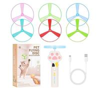 Lanceur de Jouets pour Chats | Lanceur de Plat Rechargeable avec Six Disques Ronds - Jouet Stimulant pour Chat,Fait Pour Le Jardin, L'arrière-Cour, la Terrasse, Le Balcon Et Aussi Le Jeu De