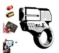 Lanceur De Jouets Rotatifs à Anneau en Alliage, Lanceur EDC à Décompression, Modèle D'anneau, Anneau D'éjection en Un Clic avec Balles Souples (A-Launcher+20 Warheads+3 Cartridge Case)