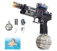 Lanceur d'eau électrique pour Adultes Et Enfants, Longue Portée avec Lumière, Capacité D'été, Plage Extérieure, Piscine, Jouet De Fête (Black)