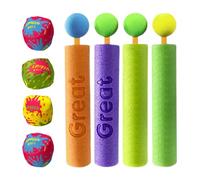 Lanceur d'eau,Jouet de Bain Écume pour | 4 Pièces Pistolets À Eau avec Balle pour Rassemblement Familial Fête De Piscine Camping Parc Activités Jeux en Plein Air