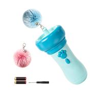 Lanceur électrique pour chat - automatique | Teaser rétractable avec | Lancement de boutons, corde à rétractation automatique, 2 boules pelucheuses et poignée facile à prendre en main pour chats
