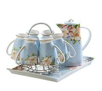 Lanceur Ensemble de tasses d'eau salon, plateau en céramique, ensemble, théière européenne résistante à la chaleur, tasse thé, bouilloire froide, cadeau
