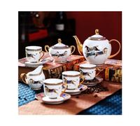 Lanceur Service à café 11 pièces thé de l'après-midi européen ménage noir service cafetière tasse et soucoupe ensemble théière modernes