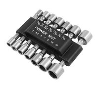 Lanchoo Lot de 14 douilles hexagonales - Adaptateur de douille - Adaptateur de douille - Outil de douilles - Écrous - Adaptateur de douille - Adaptateur de douille - Pour perceuse ou visseuse sans fil