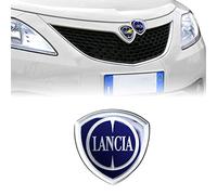 Lancia Autocollant 3D Logo Officiel pour Ypsilon, Bleu, 58 x 60 mm, Emblème de Voiture Sticker, Résine, Plastique, Voiture, Spécifique au véhicule