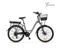 Lancia Y Incanto (Ln-Bi-220001) City E-Bike (Grigio) - Bicyclette Électrique - Roues 26""X1.50"" - Moteur Bafang 250W 36V - Batterie 36V 10.4Ah - Guidon En Aluminium - Porte-Amortisseur - Autonomie Ju