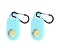 Lancoon 2 Paquets Porte-clés Alarme Personnelle pour Femmes 125dB avec Lumière Stroboscopique Dispositif d'alerte de sécurité Portable Extérieur Voyage d'urgence Alarme de Sécurité Bleu