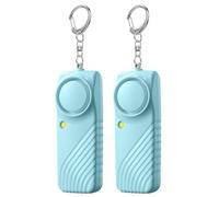 Lancoon 2 Paquets Sécurité Alarme Sonore Personnelle Autodéfense 130dB Lampe Poche LED Extérieur Alarme d'urgence Alarme sécurité pour Femmes Enfants Personnes âgées Hommes Portable Bleu
