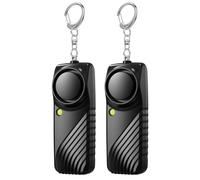 Lancoon 2 Paquets Sécurité Alarmes Personnelles Sonores 130dB Fort avec Lampe Poche LED PortableExtérieur Autodéfense Alarme d'urgence Alarme sécurité pour Femmes Enfants Personnes âgées Noir