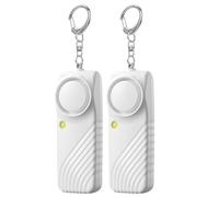 Lancoon 2 Paquets Sécurité Alarmes Personnelles Sonores 130dB Loud Autodéfense Alarme d'urgence Alarme de sécurité avec Lampe de Poche LED pour l'extérieur pour Les Femmes Enfants Portable Blanc