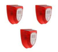 Lancoon 3 Pack Alarme Solaire Détecteur de Mouvement Sons de Coups de Feu & Aboiements 129dB Fort IP65 Etanche Lumière Stroboscopique Lampe d'Avertissement pour l'Extérieur