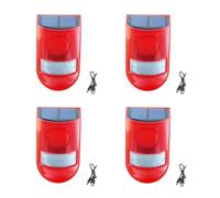 Lancoon 4 Pack Alarme Solaire Détecteur de Mouvement Sonore et Lumineux pour l'Extérieur Dispositif Etanche Sirène 110db Son Alerte Flash Avertissement Système d'Alarme de Sécurité pour la Maison
