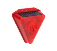 Lancoon Alarme Solaire Détecteur 129dB Avertissement Sirène Rouge Clignotante Répulseur d'animaux Chien Aboiement Défenseur Imperméable Rat Cerf Raton Laveur Moufette