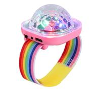 Lancoon Boule disco - Mini lampe LED portable - Montre stroboscopique - Bracelet USB - Chargement vocal - Avec ventouse - Pour enfant, fête, voiture, danse, DJ - Club (rose)