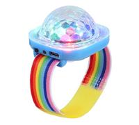 Lancoon Boule disco - Mini lampe LED portable - Montre stroboscopique - Bracelet USB - Chargement vocal - Avec ventouse - Pour enfant, fête, voiture, danse, DJ - Club (bleu)
