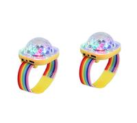 Lancoon Bracelet Boule à facettes Disco, Pack de 2 Lampes LED Portables Mini, Lampe de Nuit Stroboscopique, Bracelet USB Rechargeable, Commande Vocale avec Ventouse pour Enfant, Fête, Voiture, Danse