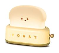 Lancoon Décor de Bureau Jaune Lampe Grille Pain LED Kawaii Veilleuse Rechargeable et Portable avec Minuterie Idées de Noël pour Bébés Enfants Filles Adolescents Ados