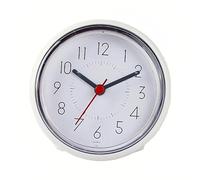 Lancoon Horloge de Douche Imperméable, Résistante à L'humidité et au Brouillard, Décoration Murale Silencieuse, Suspendue avec 3 Ventouses et 2 Pieds, Alimentée par Batterie pour la Salle de Bain