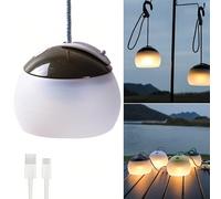Lancoon Lanterne de camping d'extérieur avec lumière décorative d'ambiance ronde 3 niveaux de luminosité réglable crochet lampe de table longue durée pour tente d'urgence pêche