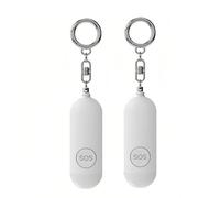 Lancoon Lot de 2 alarmes personnelles avec lampe de secours LED - Porte-clés - 130 dB - Rechargeable - Portable - Avertissement de batterie faible - Alarme de sécurité sonore pour femmes, hommes,