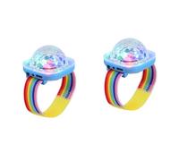 Lancoon Lot de 2 mini lampes LED portables - Pour la nuit - Stroboscope - Bracelet USB - Chargement vocal - Avec ventouse - Pour les enfants, les fêtes, la danse, le DJ - Club - Bleu