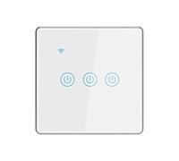 Lancoon Lumière Intelligente Interrupteur étanche avec Support de Cadre en Aluminium Argenté Commande vocale à Distance sans Fil Convient pour la Chambre d'hôtel de Bureau (3 Gang)