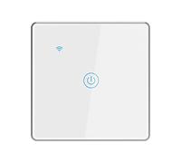 Lancoon Lumière Intelligente Interrupteur étanche avec Support de Cadre en Aluminium Argenté Commande vocale à Distance sans Fil Convient pour la Chambre d'hôtel de Bureau (1 Gang)