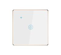 Lancoon Lumière Intelligente Interrupteur étanche avec Support de Cadre en Aluminium doré Commande Vocale à Distance sans Fil Adaptée à la Chambre d'hôtel de Bureau(1 Gang)