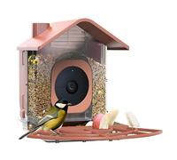 Lancoon Mangeoire à oiseaux avec maison d'appareil photo d'extérieur compatible avec Google Nest Cam Mount résistant aux intempéries, grande capacité, station de surveillance de la faune de 0,7 kg