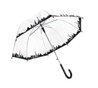Lancoon - Parapluie transparent grand, pour mariées, mariage, femmes, avec manche long et en forme de dôme