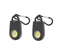 Lancoon Porte-clés Alarme Personnelle 2 Paquets avec Lumière Stroboscopique 125dB Alarme Sécurité d'urgence pour Femmes Enfants Personnes âgées Hommes Dispositif d'alerte Sécurité Portable Noir