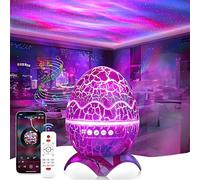 Lancoon Projecteur d'étoiles en forme d'œuf de dinosaure USB avec musique, effet d'eau dansante, mode sommeil, bruit blanc, lumière galaxie, télécommande, décoration pour enfants