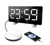 Lancoon Réveil électronique à vibration avec fonction mémoire super puissant et luminosité réglable Volume 10 chansons Double alarme pour dormeurs lourds, chambre à coucher, bureau