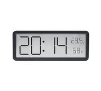 Lancoon Réveil électronique avec affichage LCD, température, humidité, date, format 12/24 heures, support de bureau, trou de suspension, facile à lire, échantillon pour salon, chambre à coucher