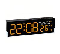Lancoon Réveil numérique de bureau avec luminosité réglable, atmosphère, lumière, température, semaine, affichage LED, répétition, facile à lire pour la maison, le bureau, la chambre à coucher
