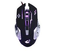 Lancoon Souris De Jeu Filaire, Souris De Jeu Optique avec 6 Boutons, 4 Rétro-éclairage Respirant, Poignées Ergonomiques Et Niveaux De Réglage De 4 DPI pour PC, Ordinateur Portable Et Mac