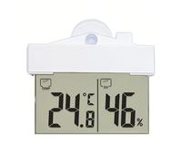 Lancoon Thermomètre Hygromètre Numérique Intérieur Extérieur avec Affichage LCD, Thermomètre sans fil à ventouse, Surveillance en temps réel, Alimenté par piles pour Salon Salle de Bains