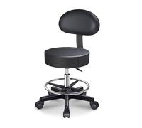 LANCOURT Tabouret Selle avec Dossier, Tabouret pivotant Ergonomique et réglable pour Salon de beauté, Spa, Massage, Clinique Dentaire, Bureau à Domicile(Black)