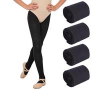 Lancry Lot de 4 paires de collants élastiques en velours 40 deniers pour fille, Noir , 5-8 ans