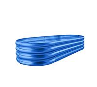 Land Guard Kit de jardinière surélevée galvanisée pour l'extérieur, Grande jardinière Ovale en métal pour légumes, 1,2 x 0,6 x 0,3 m (1 pièce) (Bleu)
