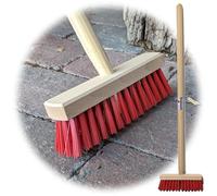 Land-Haus-Shop Outils de jardin pour enfants - 1 sur 8 - Pelle, balai, râteau, râteau, cultivateur, bêche en métal avec manche en bois (balai naturel rouge)