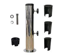 Land-Haus-Shop Support de parasol de rechange en acier inoxydable pour pied de parasol en granit, parasol en béton, support en fonte avec vis de blocage, réductions de vis, inserts de disques